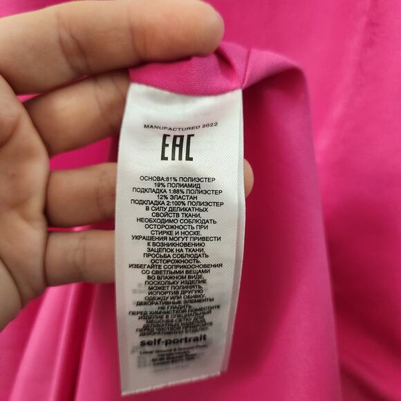 Self-Portrait‎ Diamante Embellished Textured Midi Dress 4 Pink Evening Formal - Picture 7 of 9